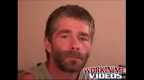 Bearded mature gay dude loves anal play while masturbating