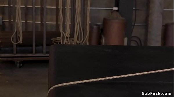 Back arch bondage and whip for slave