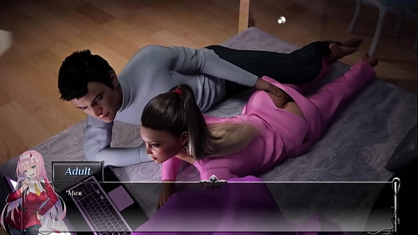 El chico le enseñó a la chica a masturbarse. juego 3d