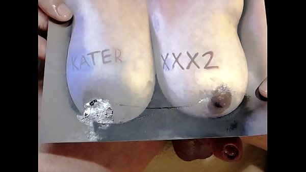 sprayed on a horny slut's tits and hard nipples