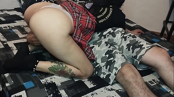 Submissive and hot girl gets fucked by her stepbrother while they were alone at home