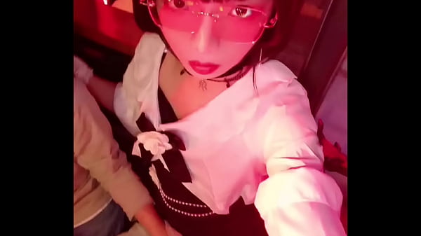 Cosplayer exposed in bar toilet