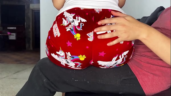 STEPDAD TAKING ADVANTAGE OF HIS STEPDAUGHTER'S ASS SITTING ON HIS LEGS