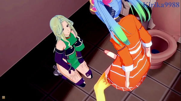 Az Sainklaus und Chitose Kisaragi und Lamia Loveless intensives Lesbenspiel und Futanari-Sex. - Super Robot Wars 30 &amp_ V &amp_ A Hentai