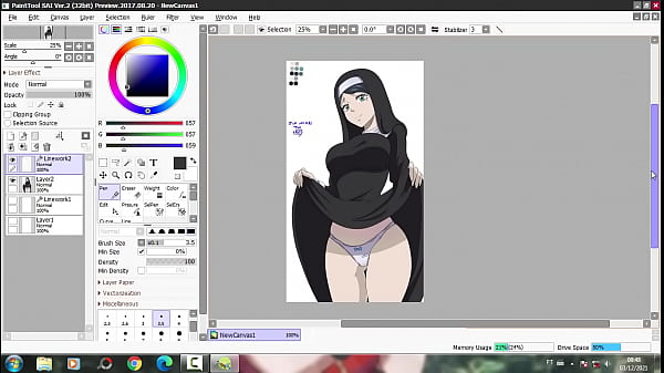 Drawing Ecchi Upskirt Panties (Black Clover) - Repost