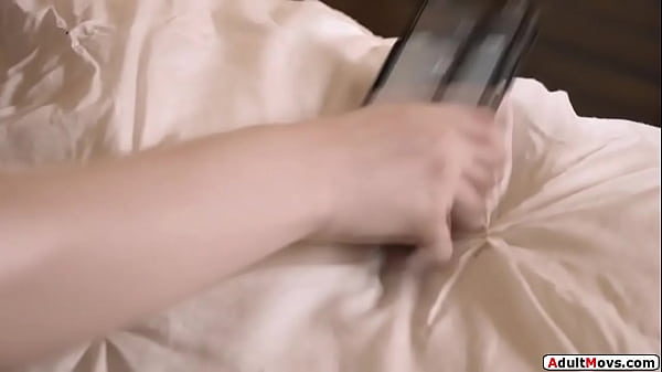 Brunette is caught masturbating by chef