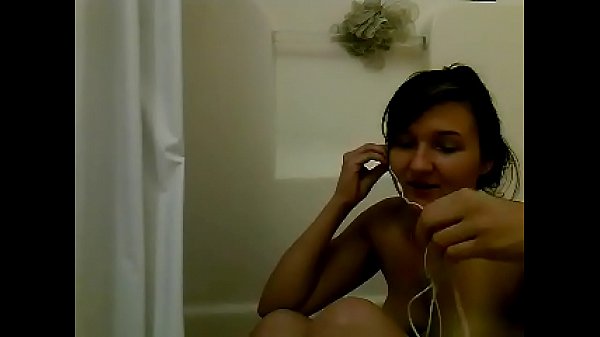 Bella in shower Skyping BF